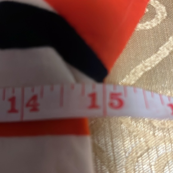 FILIPINO TIANGE (Commes De Garçons) White&Orange Striped Short Sleeve Dress $25 - Picture 12 of 13